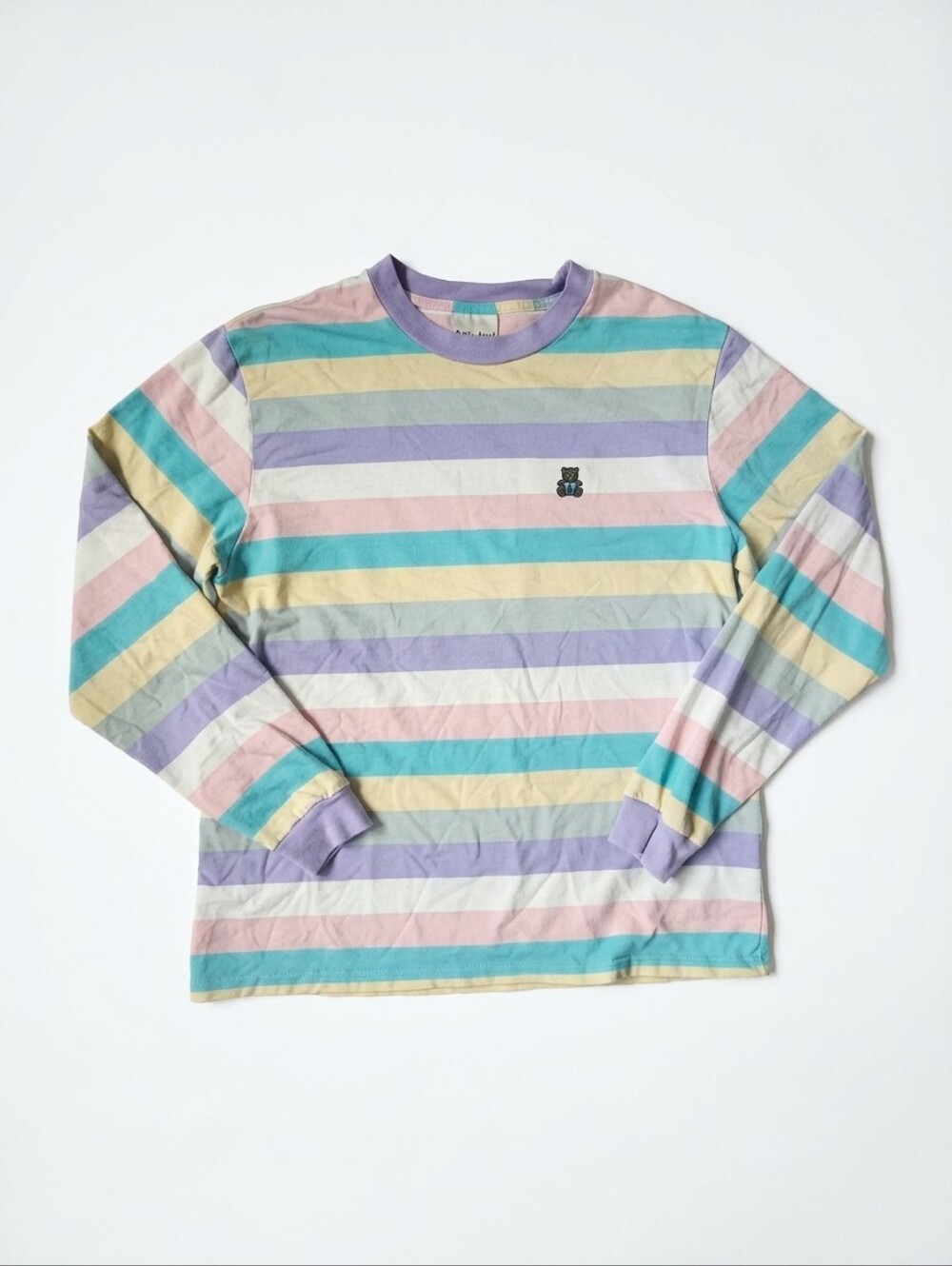 Teddy Fresh Pastel Striped Long Sleeve Tee Large